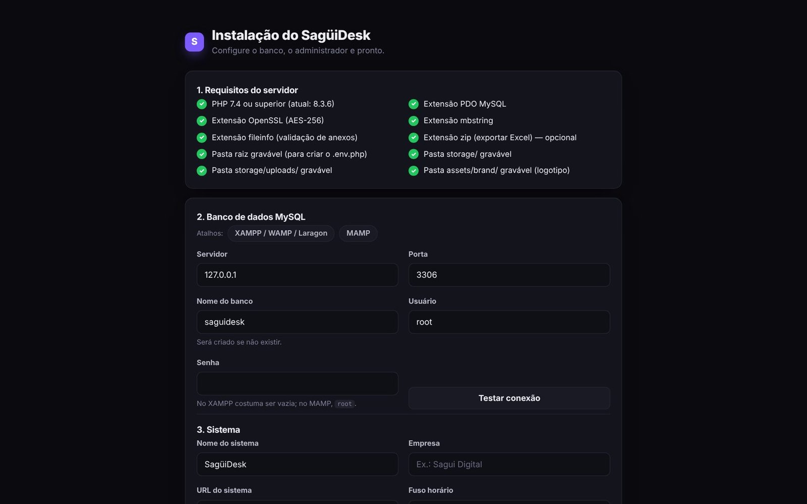 SaguiDesk 2.0.1 — Instalação em 1 Minuto